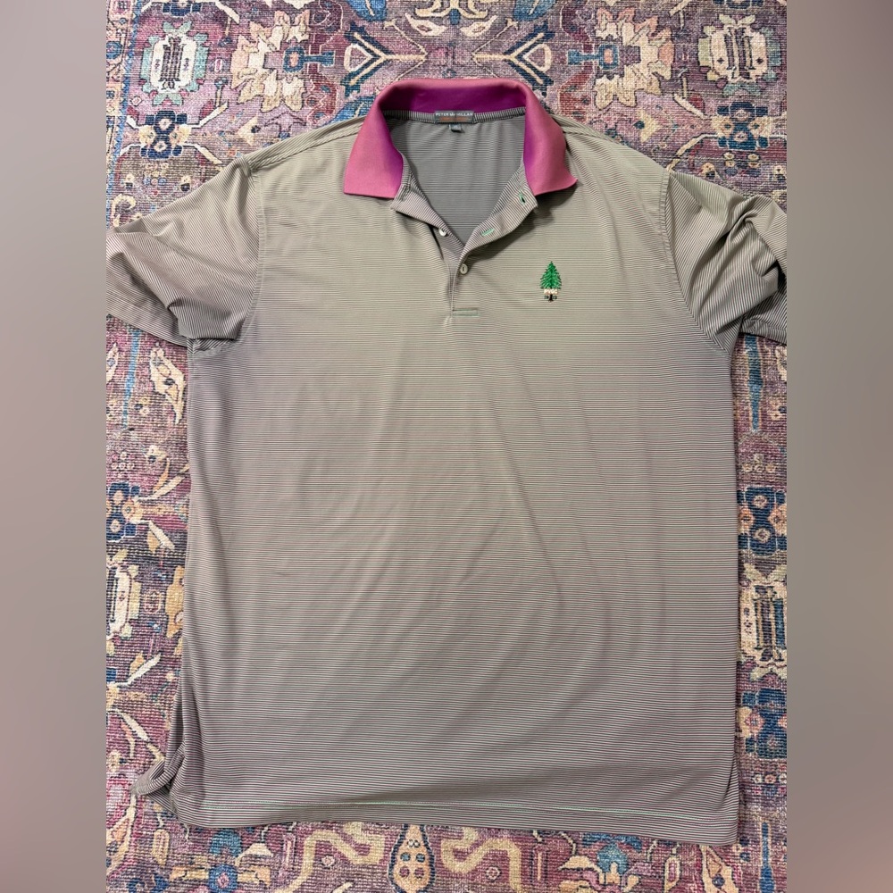 Peter Millar NPvgc Pink Stripe Mens Short Sleeve Polo XXL Big Tall